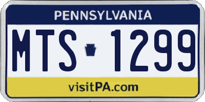 PA license plate MTS1299