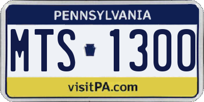 PA license plate MTS1300