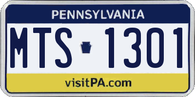 PA license plate MTS1301