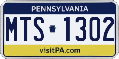 PA license plate MTS1302