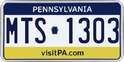 PA license plate MTS1303