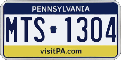 PA license plate MTS1304