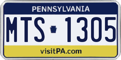 PA license plate MTS1305