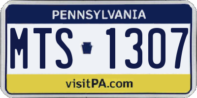 PA license plate MTS1307
