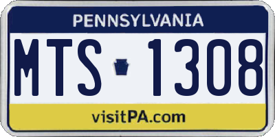 PA license plate MTS1308
