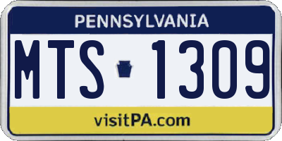 PA license plate MTS1309