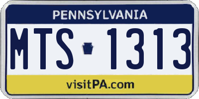 PA license plate MTS1313