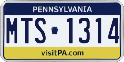 PA license plate MTS1314