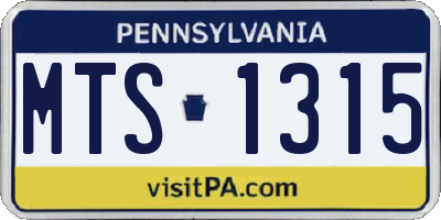 PA license plate MTS1315
