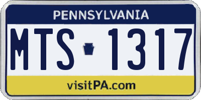 PA license plate MTS1317