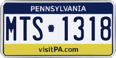 PA license plate MTS1318
