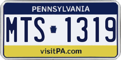 PA license plate MTS1319