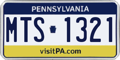 PA license plate MTS1321