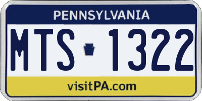 PA license plate MTS1322