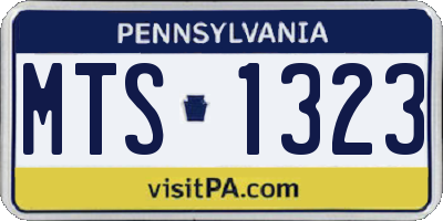 PA license plate MTS1323
