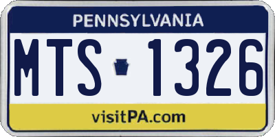 PA license plate MTS1326