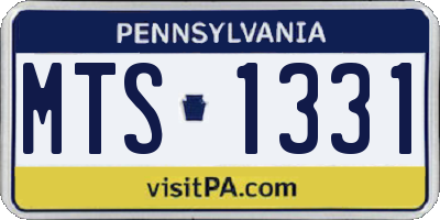 PA license plate MTS1331