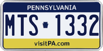 PA license plate MTS1332