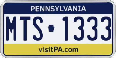 PA license plate MTS1333