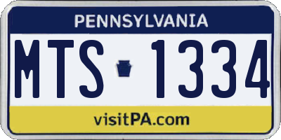 PA license plate MTS1334