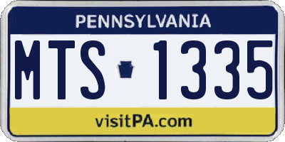PA license plate MTS1335