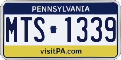 PA license plate MTS1339