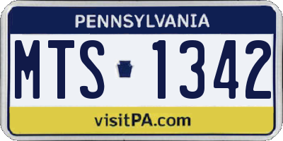 PA license plate MTS1342