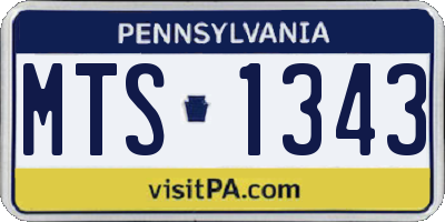PA license plate MTS1343