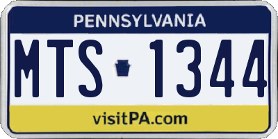 PA license plate MTS1344