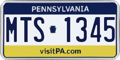 PA license plate MTS1345