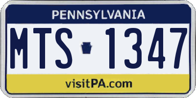 PA license plate MTS1347