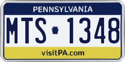 PA license plate MTS1348