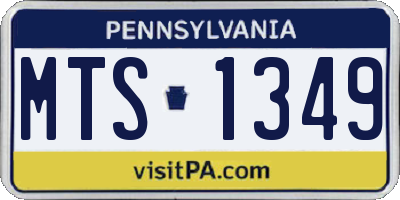 PA license plate MTS1349