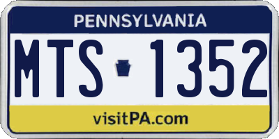PA license plate MTS1352