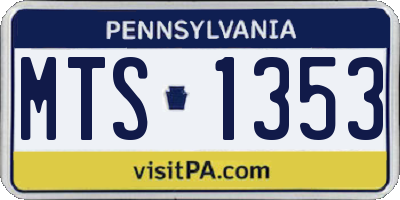PA license plate MTS1353