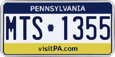 PA license plate MTS1355