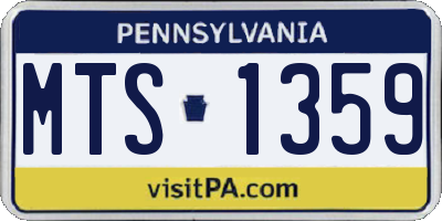 PA license plate MTS1359
