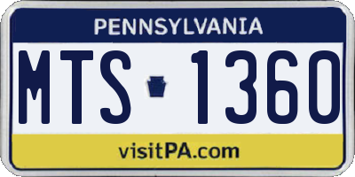 PA license plate MTS1360