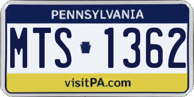 PA license plate MTS1362