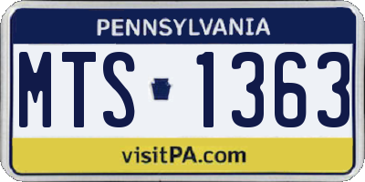 PA license plate MTS1363