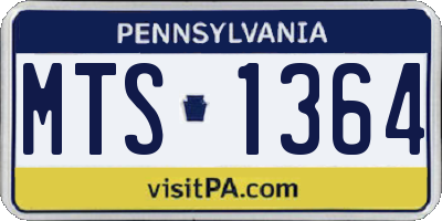 PA license plate MTS1364