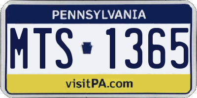 PA license plate MTS1365