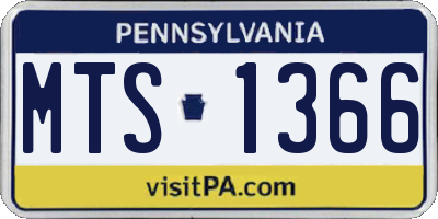 PA license plate MTS1366