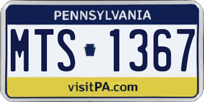 PA license plate MTS1367