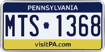 PA license plate MTS1368