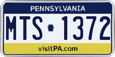 PA license plate MTS1372