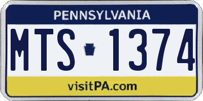 PA license plate MTS1374