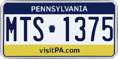 PA license plate MTS1375