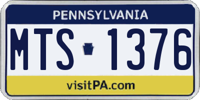 PA license plate MTS1376