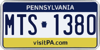 PA license plate MTS1380